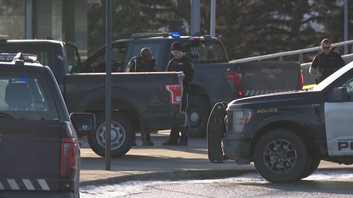 There was a large police presence at the Dalhousie LRT station on Tuesday after a man was shot by police when he allegedly threatened officers with a knife.