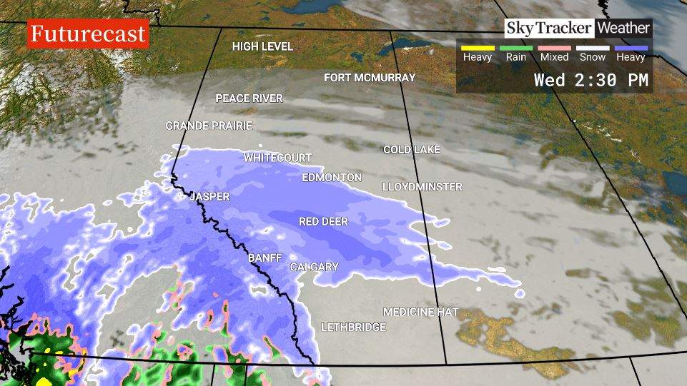 With snow in the forecast for most of Alberta on Wednesday, it appears those Albertans who are dreaming of a white Christmas will have their wish come true.