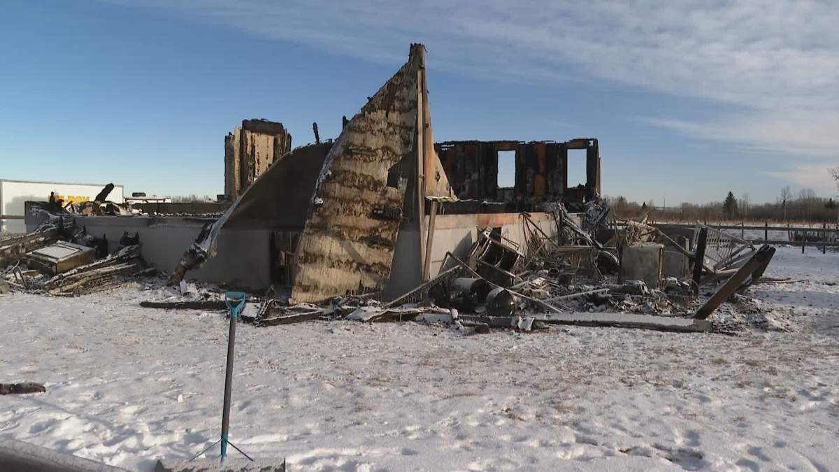 A pile of charred wood and metal is all that remains of this home, following a weekend fire on the Tsuut'ina Nation, just west of Calgary.