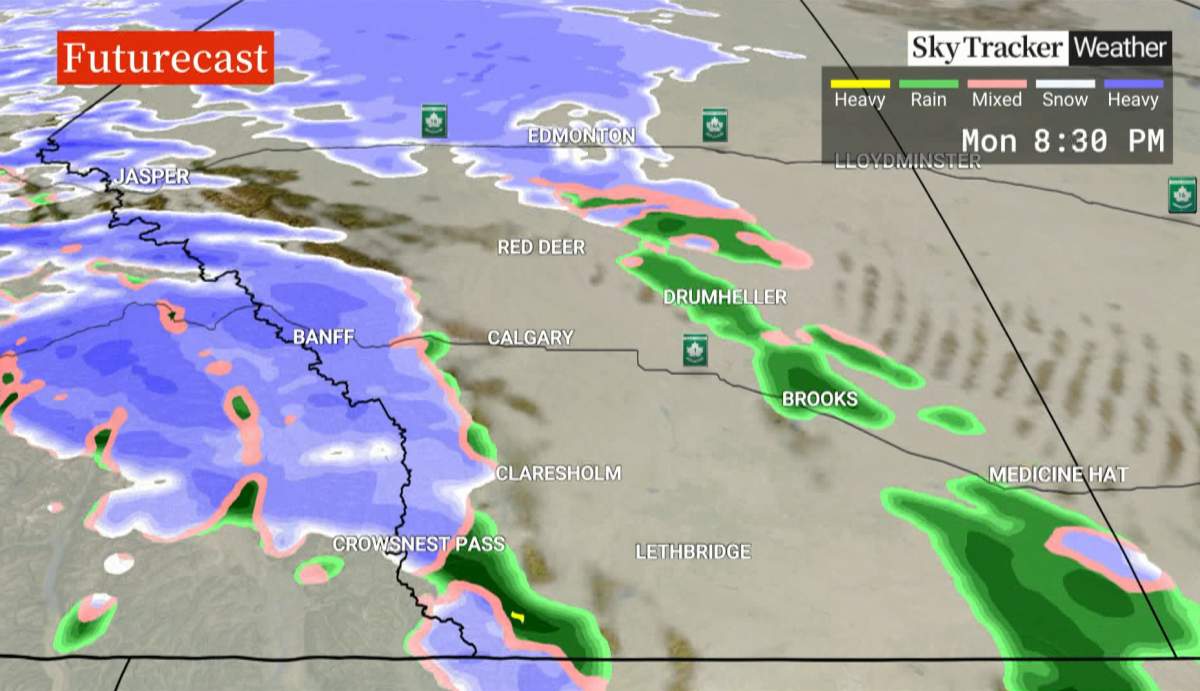 The weather system is expected to move into the area late Monday and begin tapering off Tuesday morning.