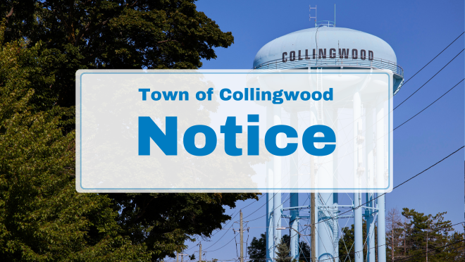 Collingwood residents will be able to pickup bottled water at Central Park Arena and the Royal Canadian Legion between 10 a.m. and 4 p.m. on Saturday.