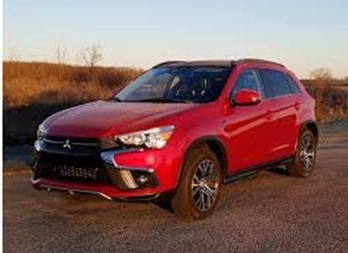 Stock image of 2018 red Mitsubishi Outlander.