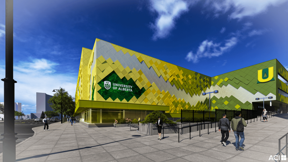 Rendering of renovations planned for the Butterdome (Universiade Pavilion) on the University of Alberta campus in Edmonton, Alta.