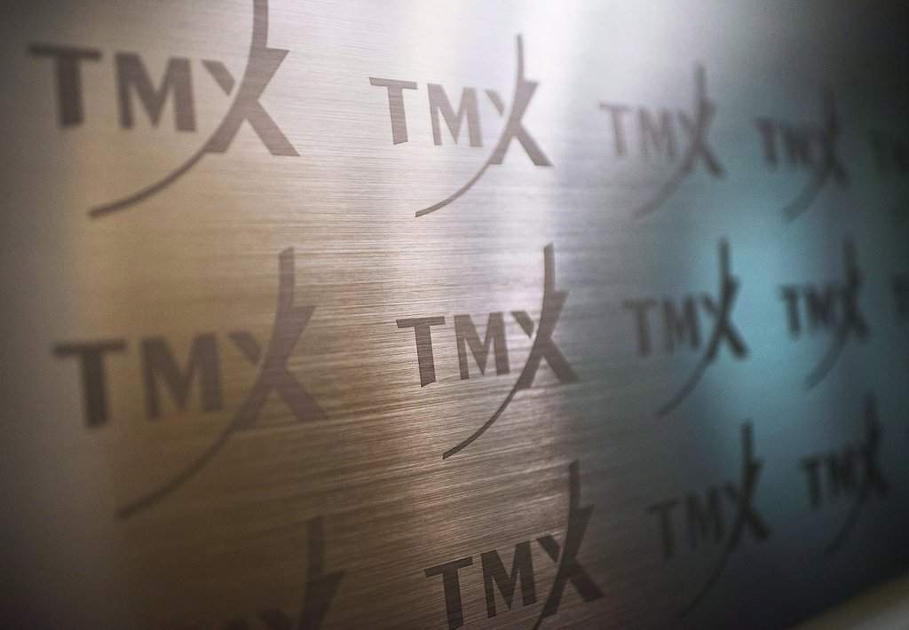 The TMX Group logo is shown in Toronto on Friday, June 28, 2013. THE CANADIAN PRESS/Aaron Vincent Elkaim.