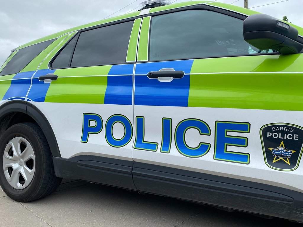 A Barrie Police Service cruiser is shown in Barrie, Ont., on Tuesday, Aug. 26, 2025. THE CANADIAN PRESS/Vanessa Tiberio.