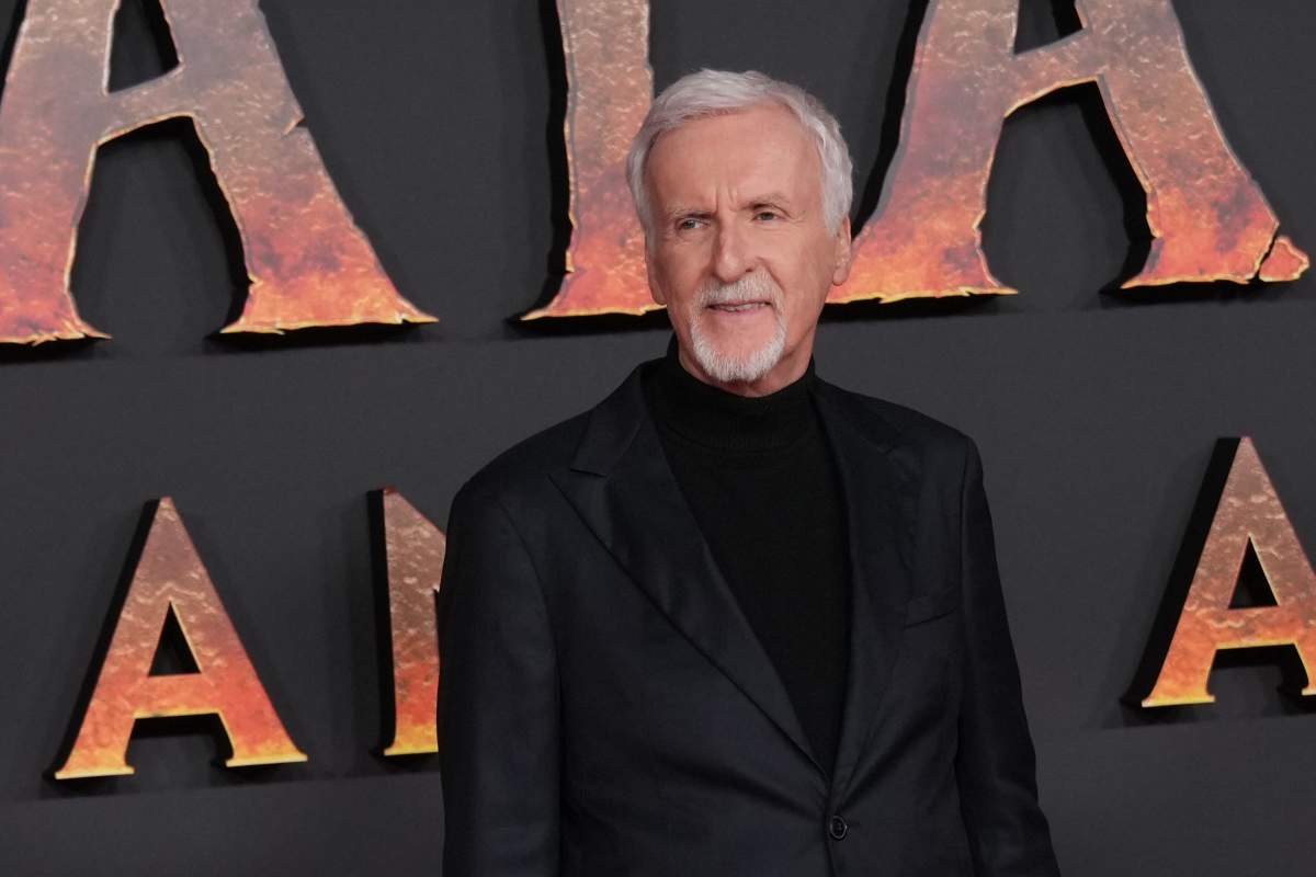 James Cameron attends the European premiere of the film 'Avatar: Fire and Ash,' in Paris, Friday, Dec. 5, 2025.