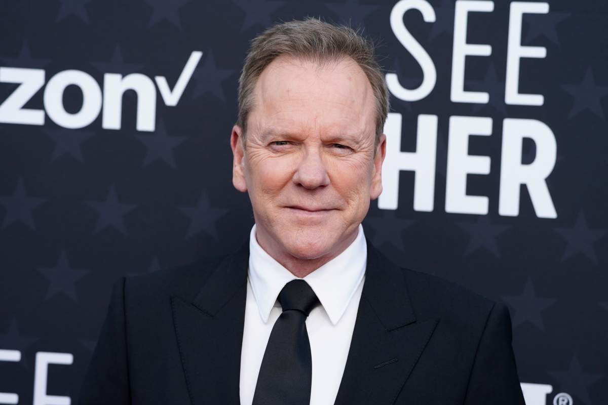 Kiefer Sutherland arrives at the 29th Critics Choice Awards Jan. 14, 2024, at the Barker Hangar in Santa Monica, Calif.