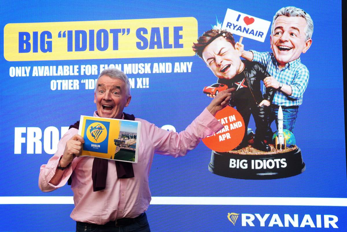 Ryanair Group CEO Michael O'Leary poses during a press conference in Dublin, Ireland, Wednesday, Jan. 21, 2026.