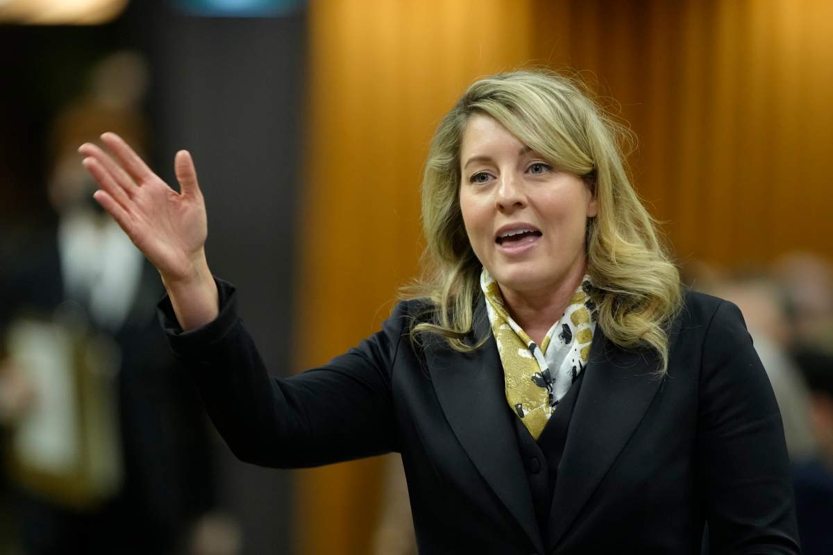 Industry Minister Melanie Joly rises during Question Period on Parliament Hill in Ottawa, Tuesday, Jan.27, 2026. THE CANADIAN PRESS/Adrian Wyld.