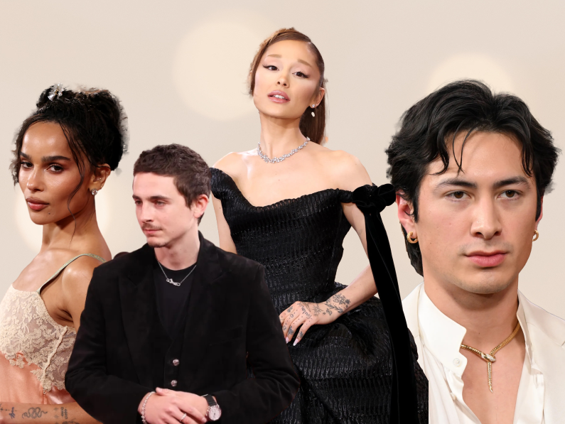 Zoe Kravitz, Timothée Chalamet, Ariana Grande and Hudson Williams at the Golden Globes 2026.