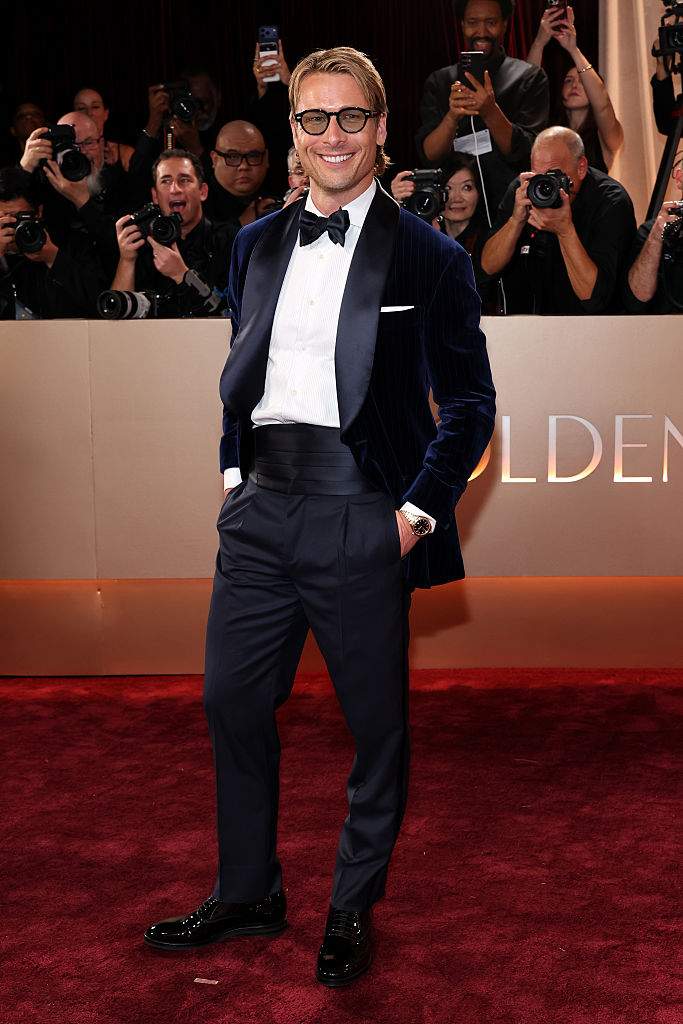 Glen Powell attends the 83rd Annual Golden Globe Awards.