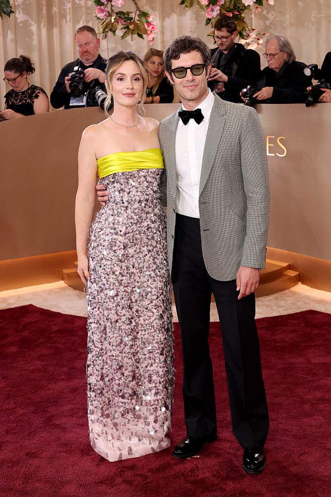 Leighton Meester and Adam Brody attend the 83rd Annual Golden Globe Awards.