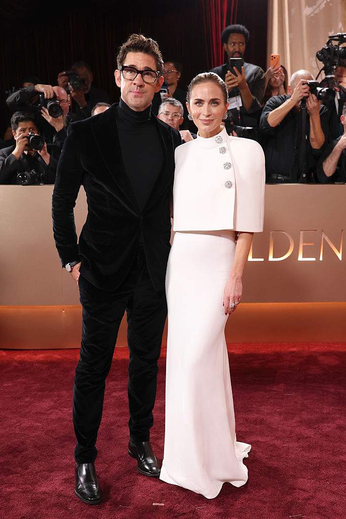 John Krasinski and Emily Blunt attend the 83rd annual Golden Globe Awards.