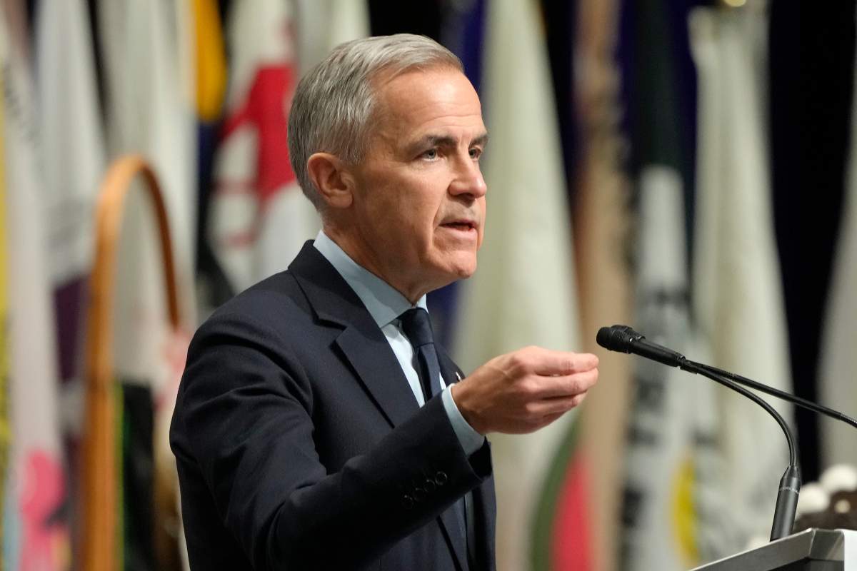 Prime Minister Mark Carney speaks at the Assembly of First Nations Special Chiefs Assembly, in Ottawa, Tuesday, Dec. 2, 2025.