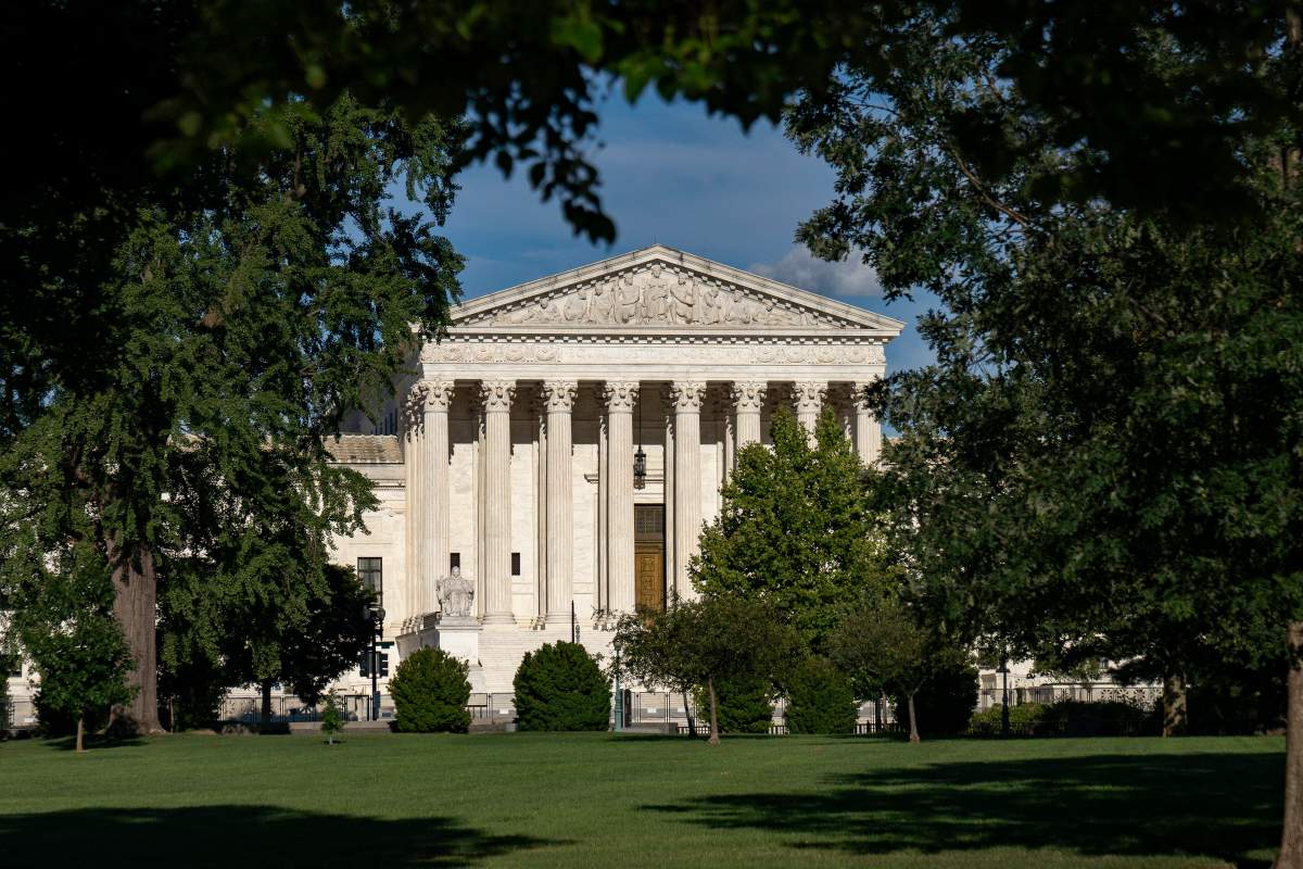 The United States Supreme Court stands behind non-scalable fencing in Washington, DC July 30, 2022. (Credit Image: ©  Dominick Sokotoff/ZUMA Press Wire).