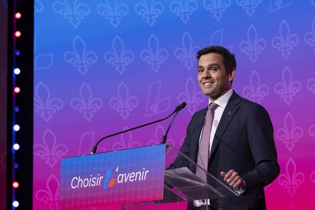 Quebec Liberal Party leadership candidate Charles Milliard gives a speech at the party's leadership conference in Quebec City, Saturday, June 14, 2025. 