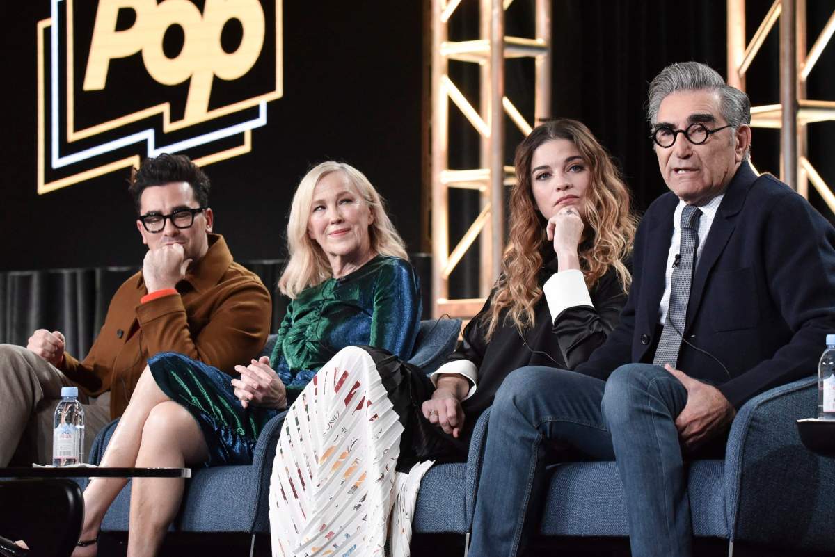 Catherine O'Hara sits on a panel