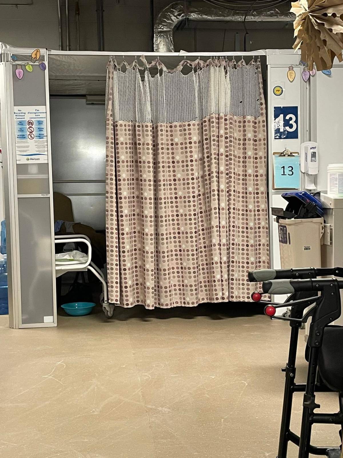 Green Party of New Brunswick Leader David Coon posted this photo of the unit at the Dr. Everett Chalmers Regional Hospital in Fredericton that used to be an ambulance bay.