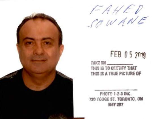 Photo of Fahed Sowane from his immigration file.