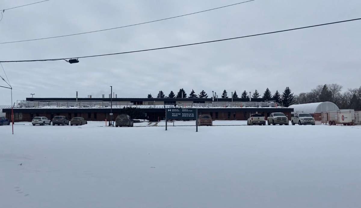 The federal department of Agriculture and Agri-Food Canada says a research facility in Lacombe, Alta, is one of seven research facilities across Canada being eliminated as the federal government attempts to trim the size of the public service