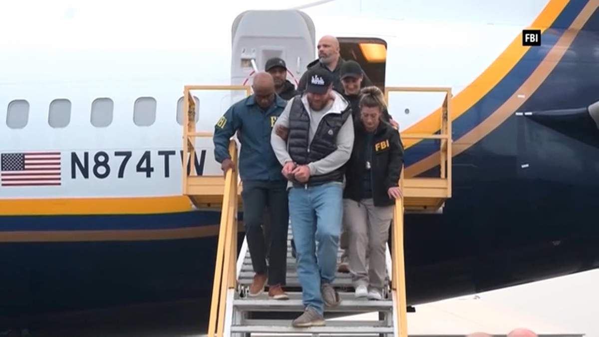 Alleged Canadian drug lord, Ryan Wedding, arrives in California on a flight from Mexico on Friday, a day after he turned himself in to authorities at the U.S. embassy in Mexico City.