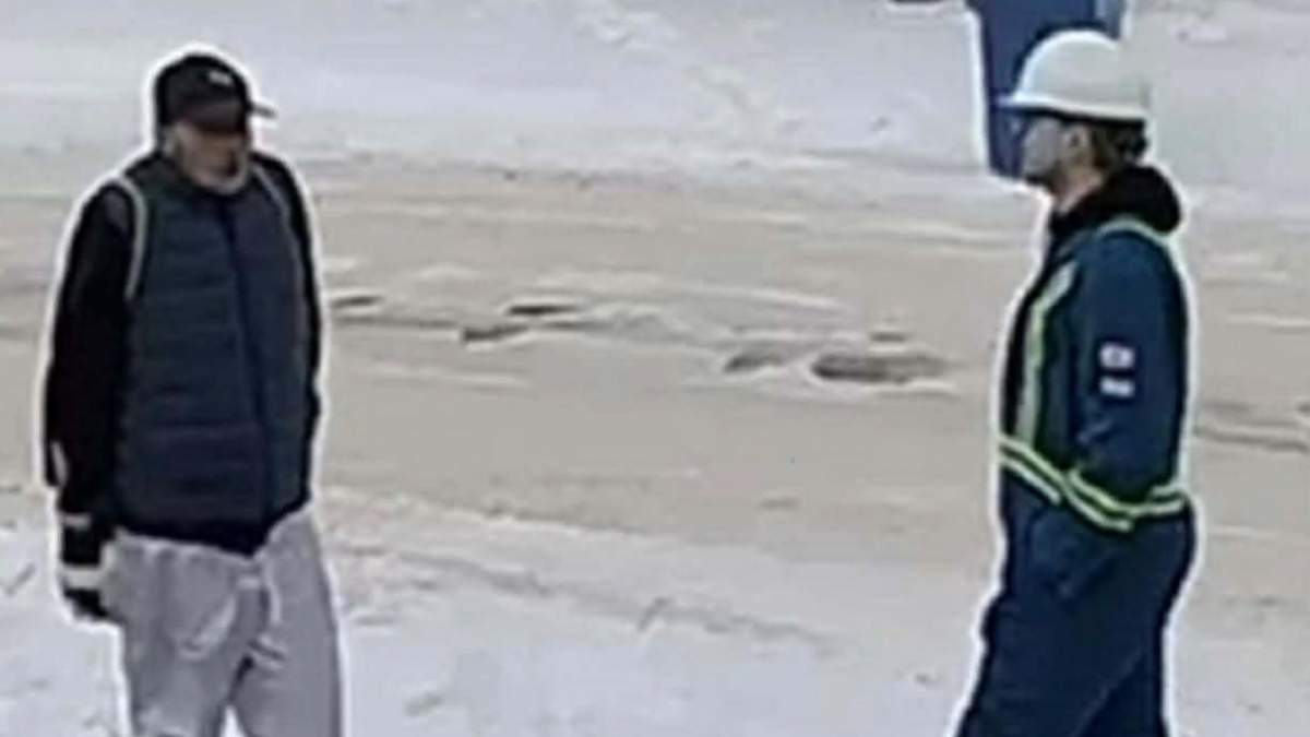 An image from a CCTV camera on a home across the street, shows two suspects who police would like to talk to in relation to the theft.
