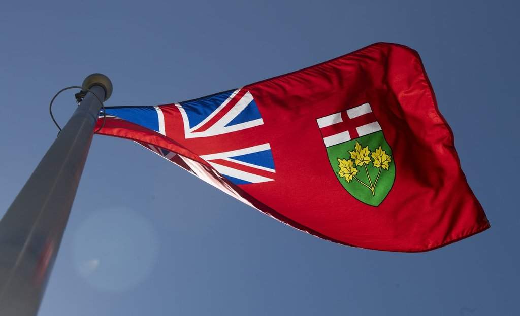 Ontario's provincial flag flies in Ottawa,  Monday, July 6, 2020. 