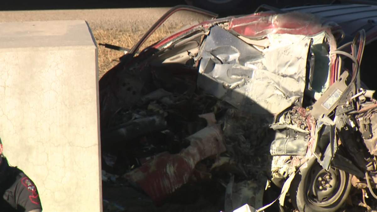 Calgary police said speed was likely a factor in this fatal crash that happened along 16 Avenue, near Stoney Trail N.E. on Tuesday afternoon.