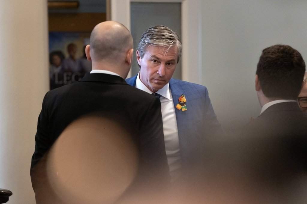 The Assembly of Nova Scotia Mi’kmaw Chiefs are asking for a meeting with Premier Tim Houston, seen in the legislature in Halifax on Friday, Feb. 14, 2025, to address budget cuts to Mi’kmaw programs.