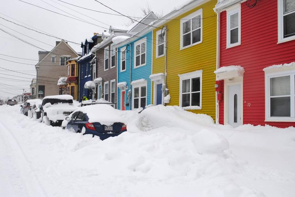 Deep snow drifts once again lined the streets in Newfoundland and Labrador's capital city, shown in this photo on Wednesday Feb. 18, 2026, amid a winter storm. THE CANADIAN PRESS/Sarah Smellie.
