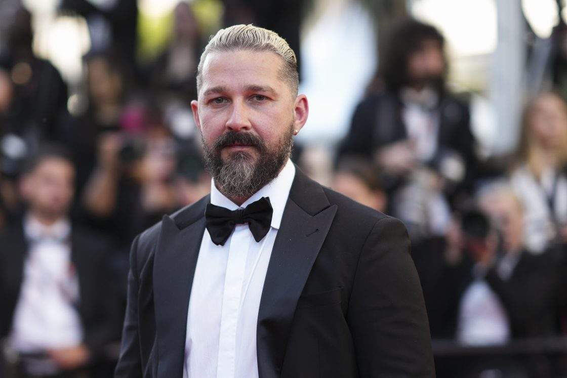 Shia LaBeouf poses for photographers upon arrival at the premiere of the film 'Megalopolis' at the 77th international film festival, Cannes, southern France, Thursday, May 16, 2024.