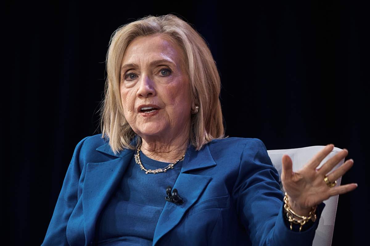 Former U.S. Secretary of State Hillary Clinton speaks during the Clinton Global Initiative on Wednesday, Sept. 24, 2025, in New York.