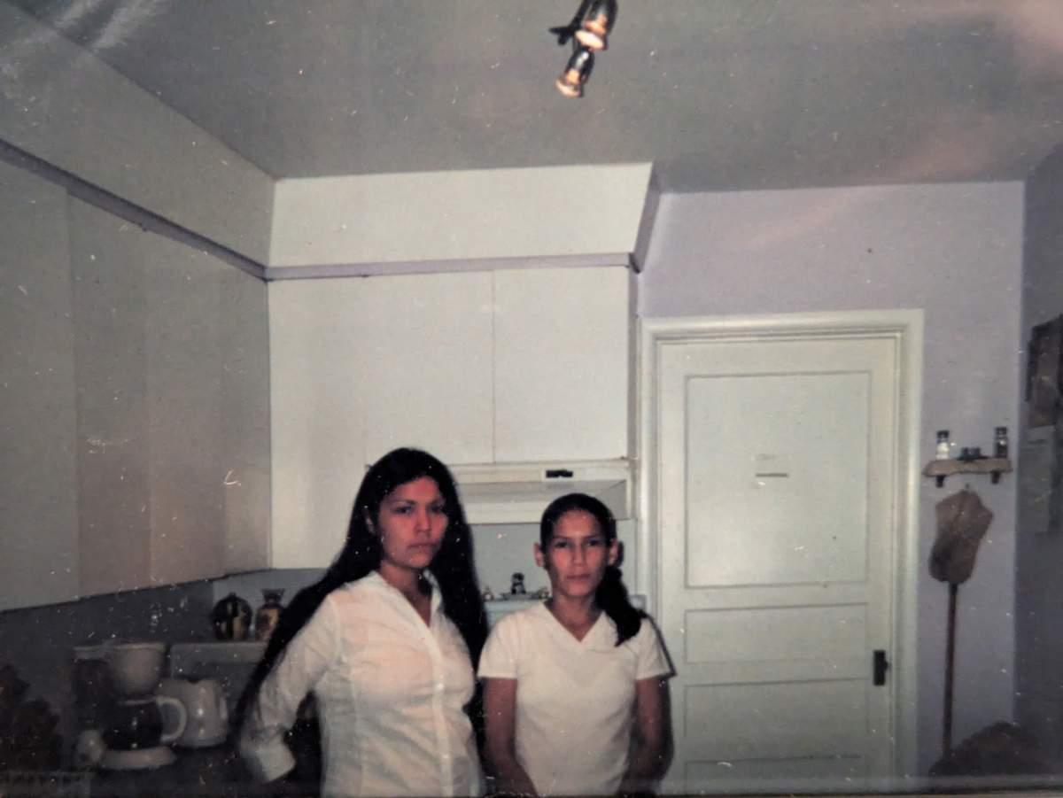From left: Cambria’s aunt, Crystal Harris, and mother, Morgan Harris. Cambria says her aunt’s dying wish was to have Morgan’s remains brought home after she was murdered in 2022.