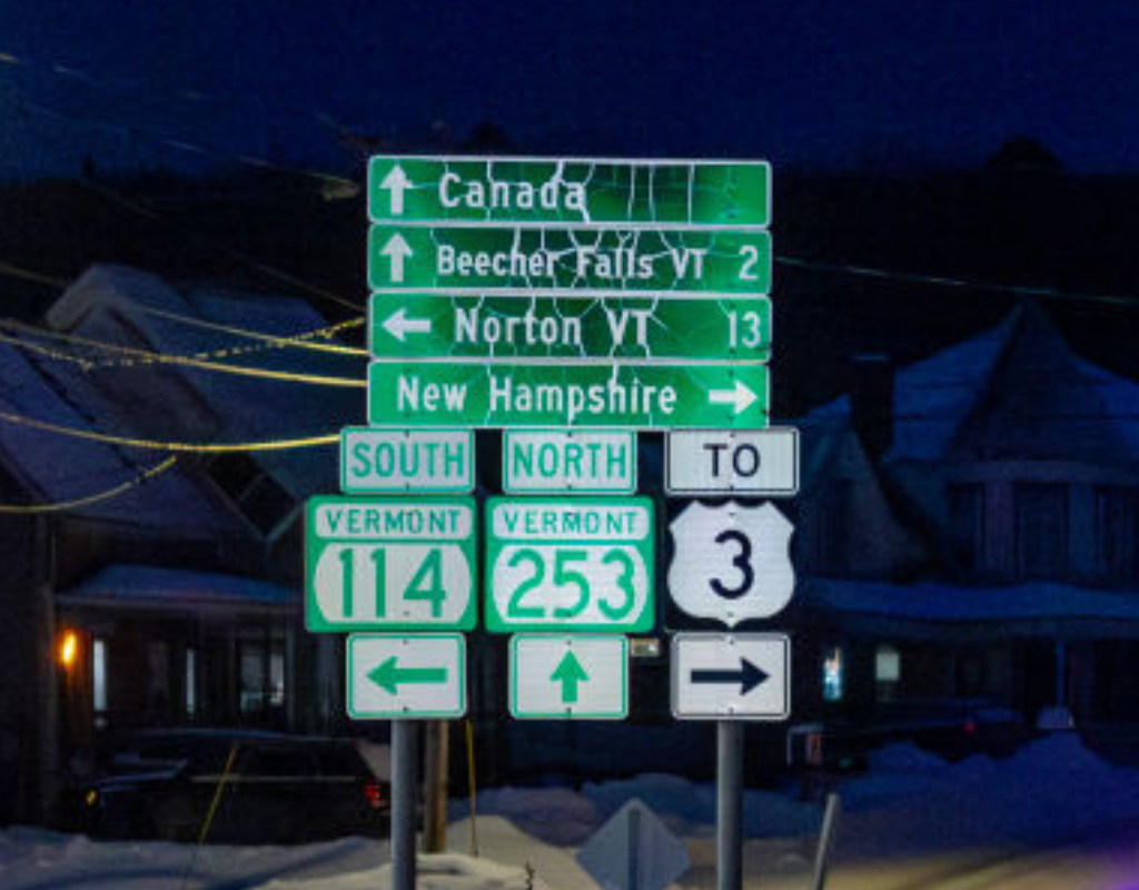 Pittsburgh, New Hampshire in January 2024.
