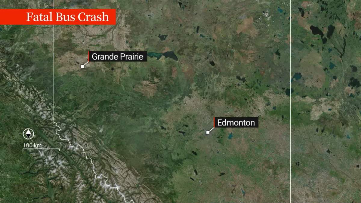 RCMP said the crash happened on Highway 43, just west of the hamlet of Debolt, Alta., which is located about 45 minutes east of Grand Prairie.