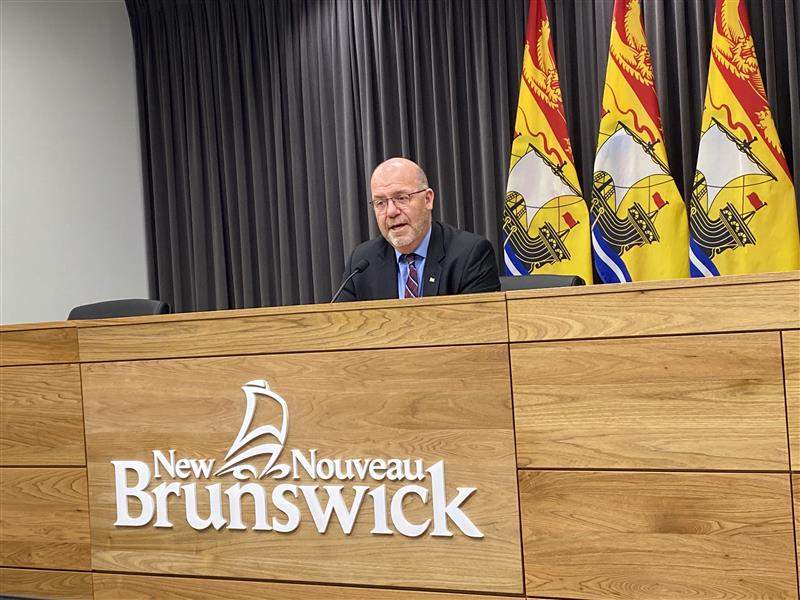 New Brunswick Finance Minister René Legacy released the province's third-quarter fiscal update, which included a $1.33 billion deficit, on Feb. 17, 2026.