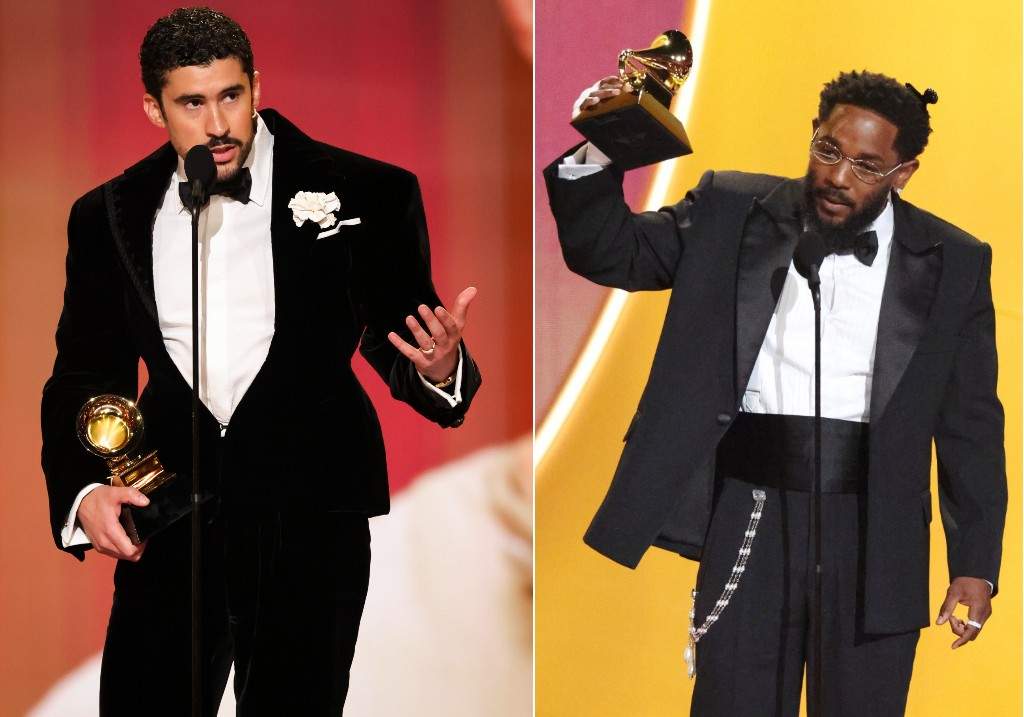 (L-R:) Bad Bunny wins the award for Best Musica Urbana Album to Bad Bunny at The 68th Annual Grammy Awards and Kendrick Lamar at the 68th Grammy Awards held at the Crypto.com Arena in Los Angeles, CA, Sunday, Feb. 1, 2026.