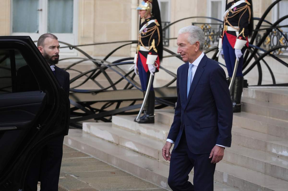 US ambassador to France Charles Kushner leaves the Elysee Palace after a summit on Ukraine, in Paris, France, Thursday, Sept. 4, 2025.