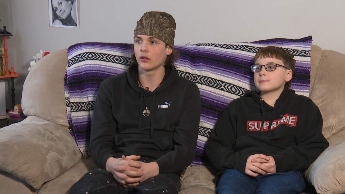 Teresa Katcheech's two sons, Damen and Kieran, told Global News they don't understand how anyone could do what they did to their mom.