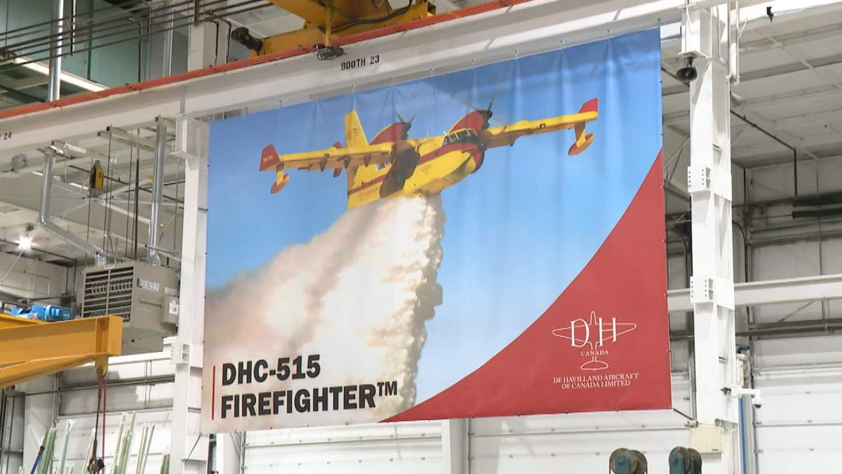 De Havilland Canada's brand new water bomber, the CL-515, is among the aircraft the company will be building at its new manufacturing plant which is under construction about 30 minutes east of Calgary.