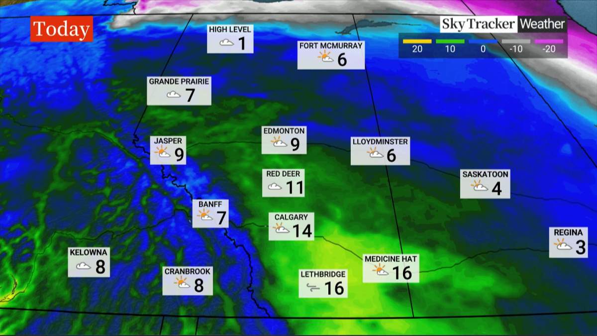 Unseasonably warm temperatures across a large swath of southern Alberta and Saskatchewan this week could result in a number of records being broken.