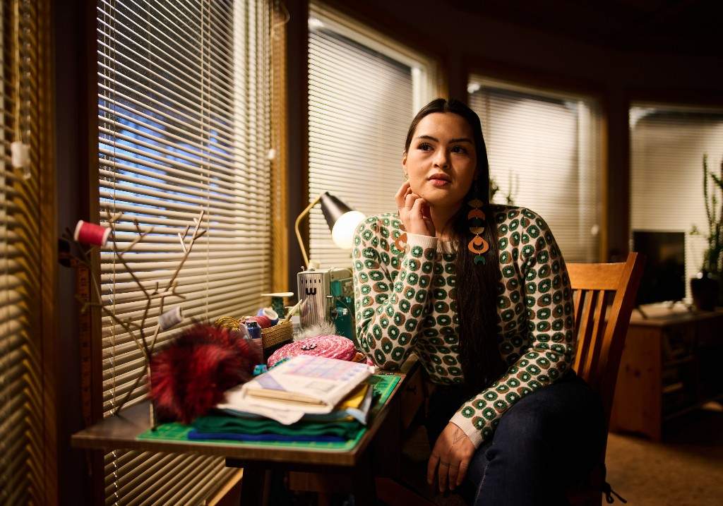 Actress Anna Lambe pauses for a portrait on set during the filming of the second season of 'North of North' in Toronto, on Friday, Feb. 13, 2026.