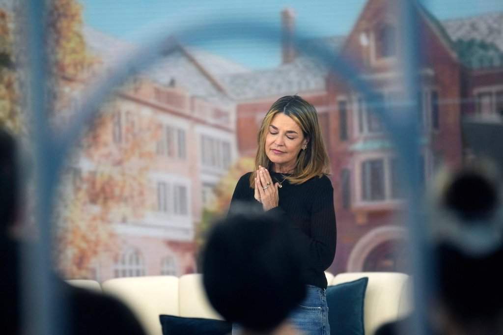 Savannah Guthrie visits the 'Today Show' at Rockefeller Plaza in New York on Thursday, March 5, 2026.