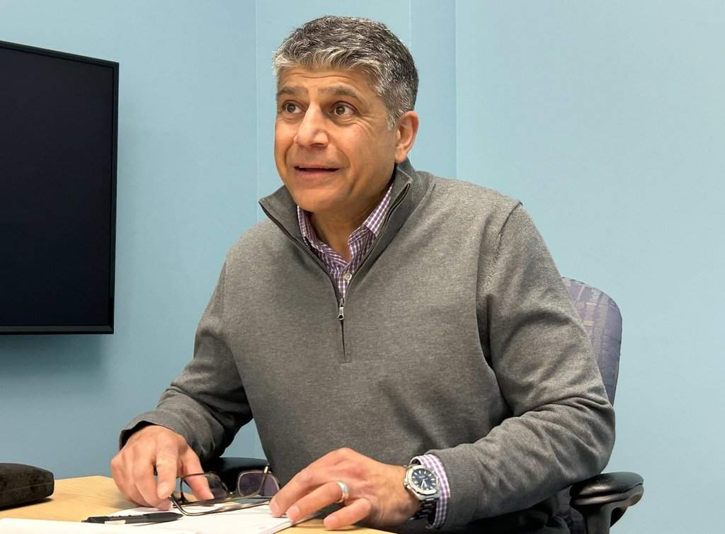 Nova Scotia Power CEO Vivek Sood is seen in the company's Halifax headquarters on Tuesday March 31, 2026. 
THE CANADIAN PRESS/Devin Stevens.