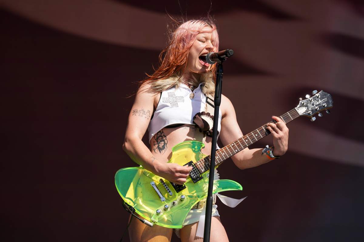 Rhian Teasdale performs on stage