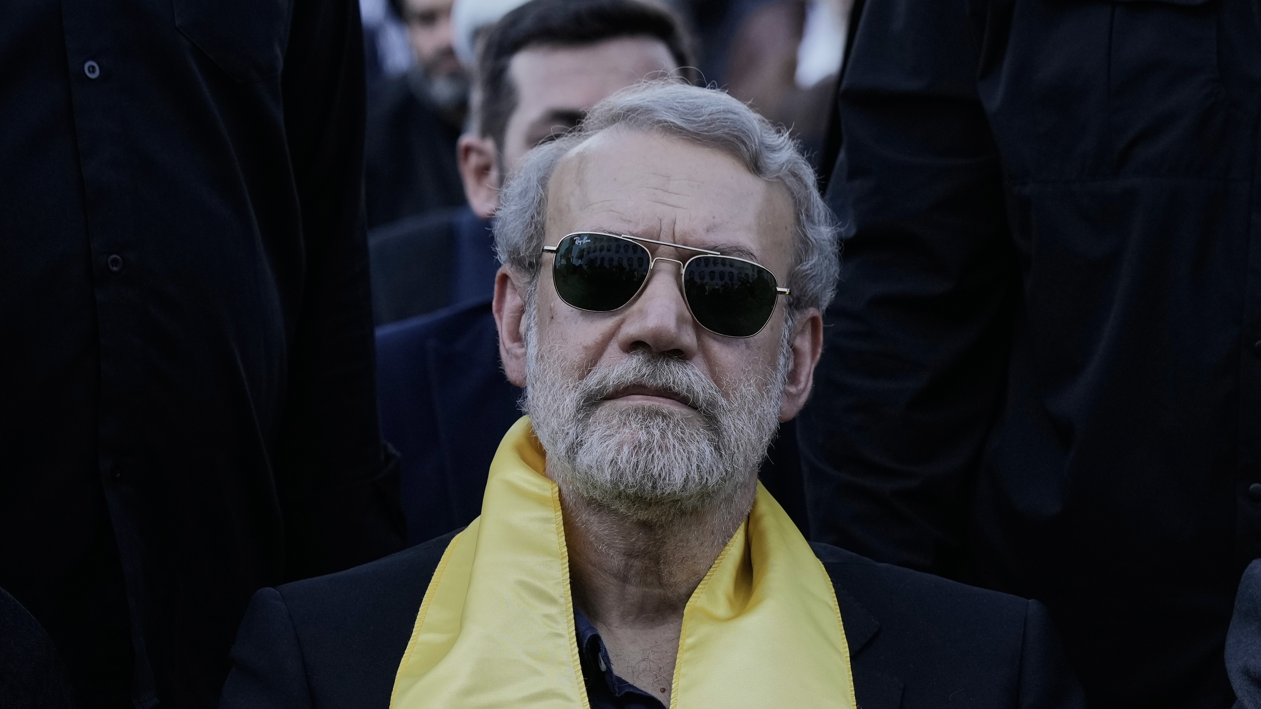 Ali Larijani, secretary of Iran’s Supreme National Security Council, Beirut, Lebanon, Sept. 27, 2025. (AP Photo/Bilal Hussein)