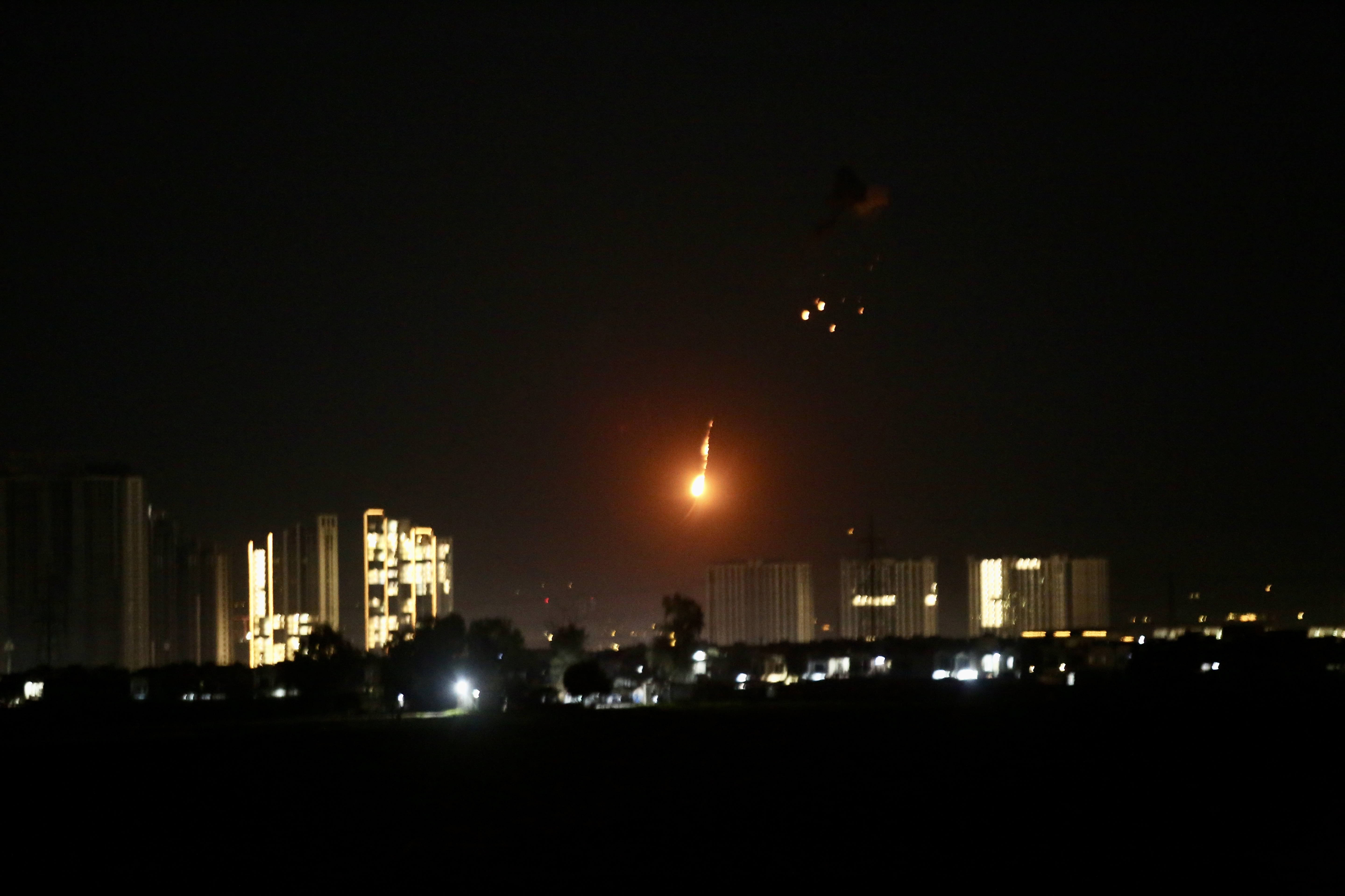 Loud explosions in Erbil, Iraq, following a drone attack targeting Erbil International Airport, March 3, 2026. (Photo by Ahsan Mohammed Ahmed Ahmed/Anadolu via Getty Images).