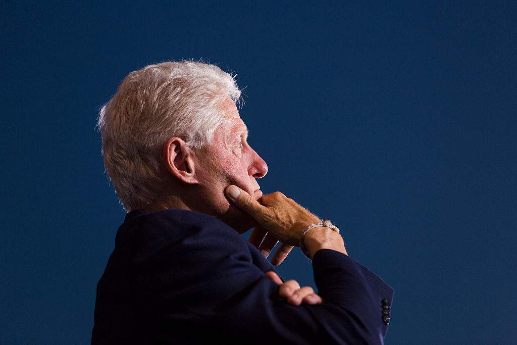 FILE: Democratic Presidential candidate Hillary Clinton's husband former President Bill Clinton appears at a campaign event, July 29, 2016 in Harrisburg, PA.