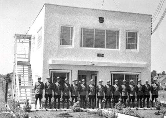 Original photo taken in May 1951 when the RCMP first took over policing in the Surrey community of Cloverdale