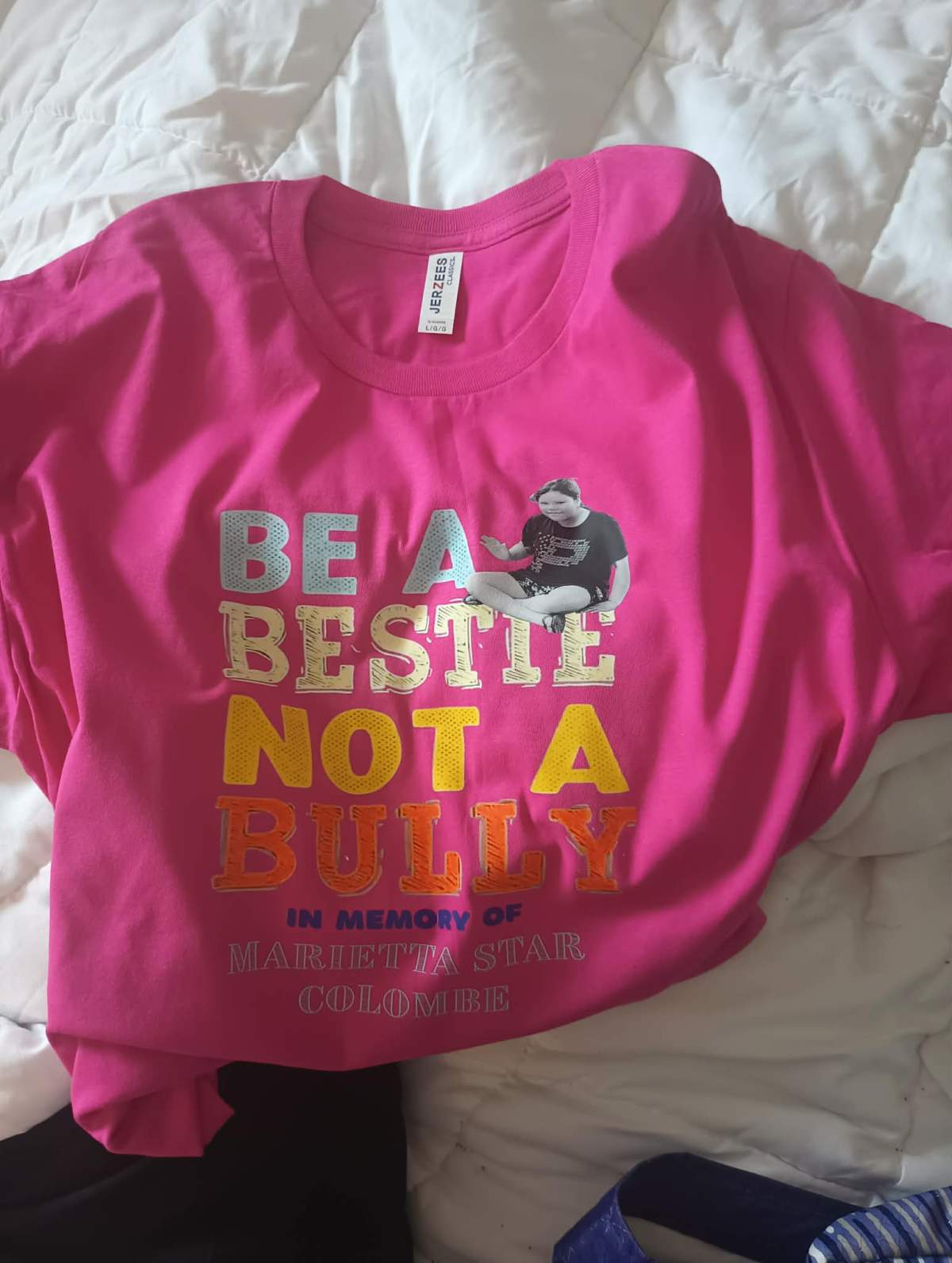 Shirts made for Marietta Star Colombe’s funeral